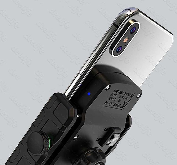 Suporte telemóvel carregador sem fios wireless moto cafe racer