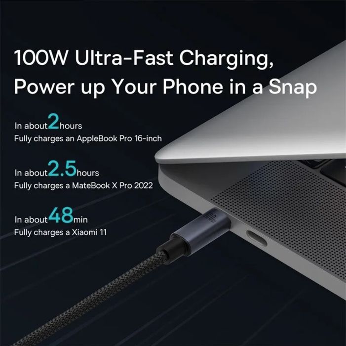NOWY kabel Baseus Quick Charge 100W PD 5A USB-C do C okazja KRAKÓW