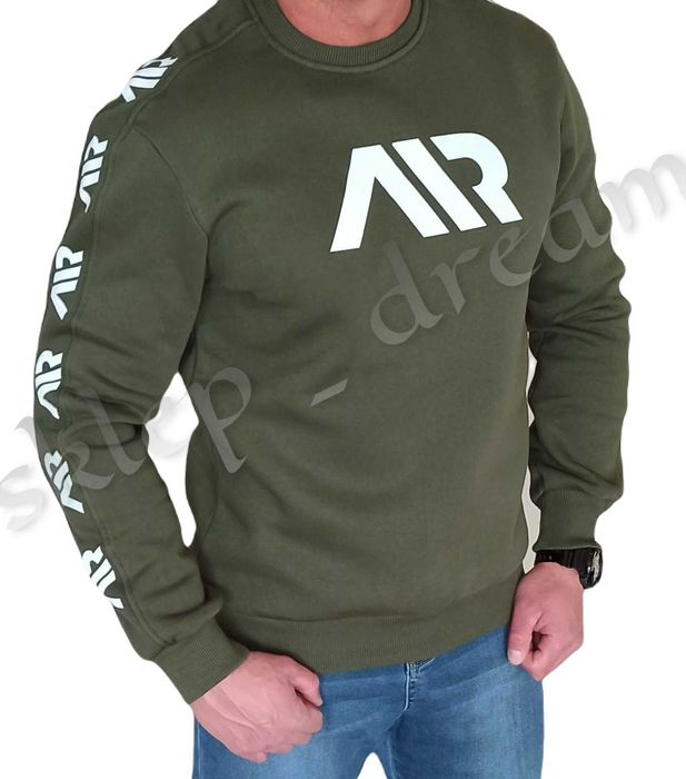 HIT Nowa Bluza Męska Air Vip Khaki Lampasy JESIEŃ/ ZIMA r XXL