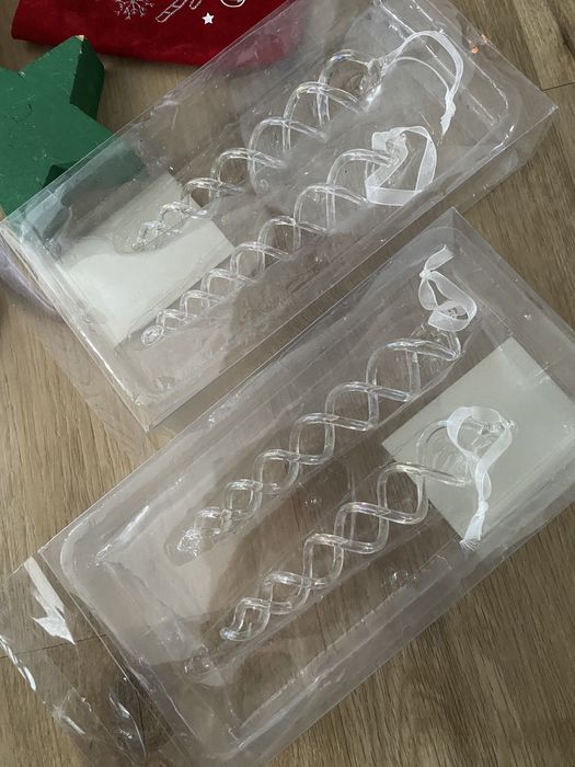 Ozdoby świąteczne mix , szklane sopelki, puchate ozdoby