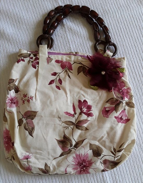 Bolsa/Mala de mão em tecido, Cris Romano, nova!