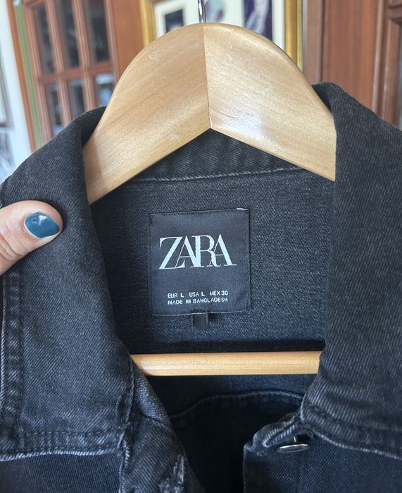 Casaco de Ganga preto da Zara (tam L)