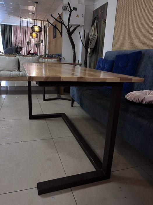 Стол лофт Дерев’яна столешниця Стіл обідній