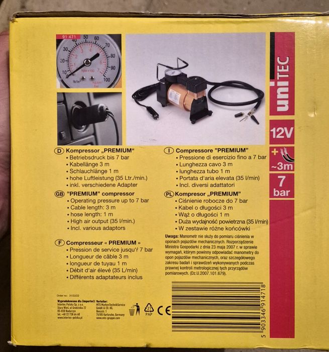 Kompresor samochodowy 12V