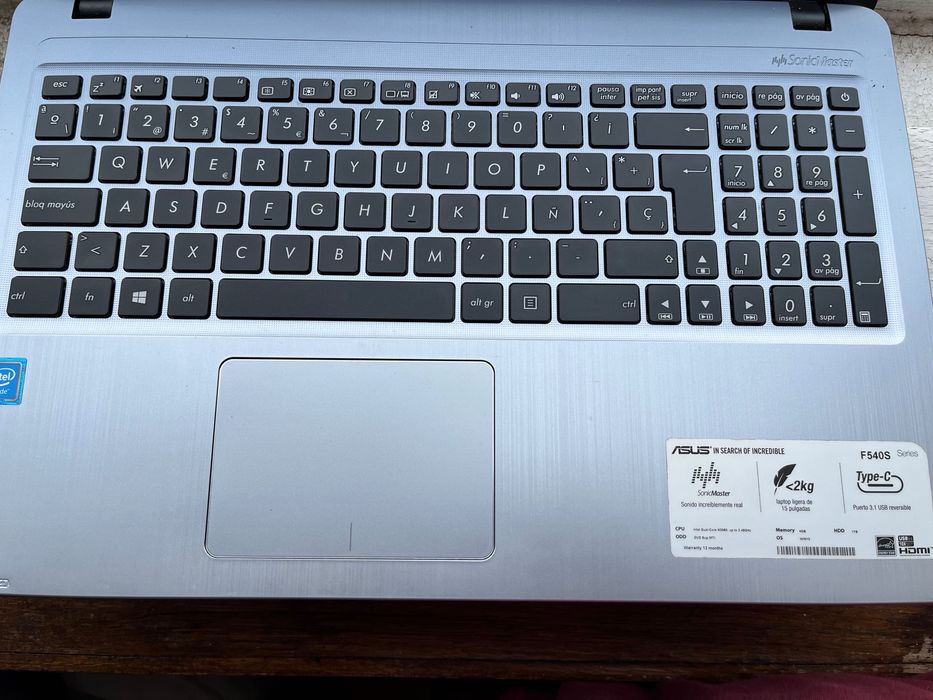 Portátil ASUS F540S 15.6" – Celeron N3060 / 4GB RAM / 1TB HDD / Windows 10