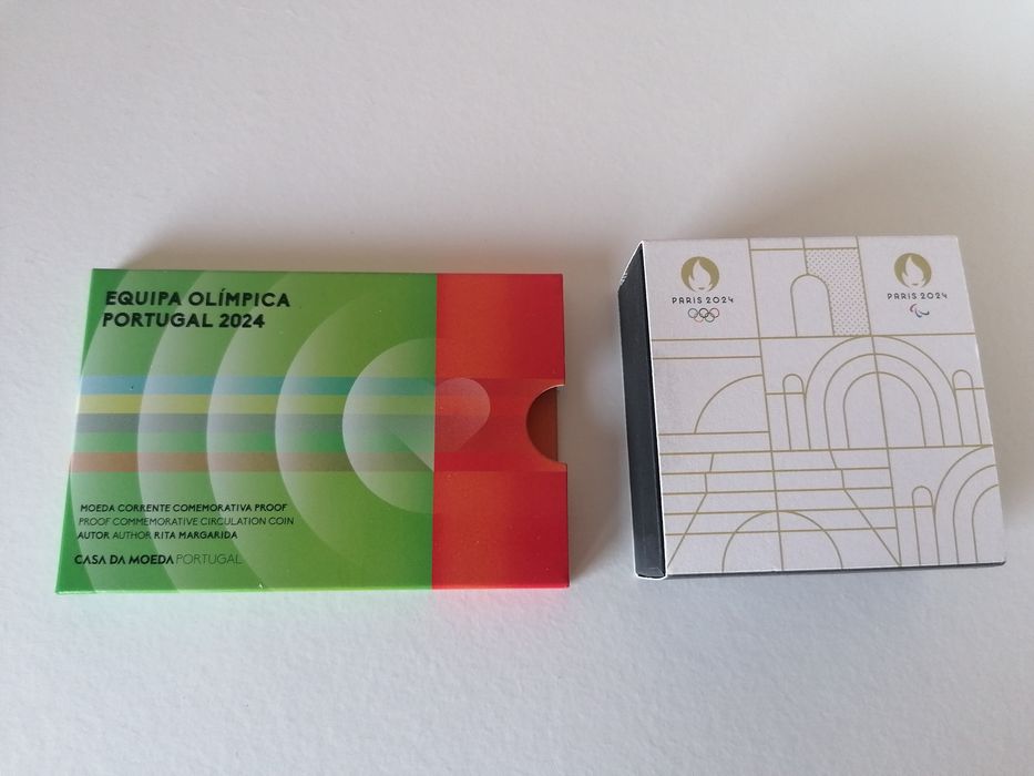 2 euros colorida Portugal e França 2024