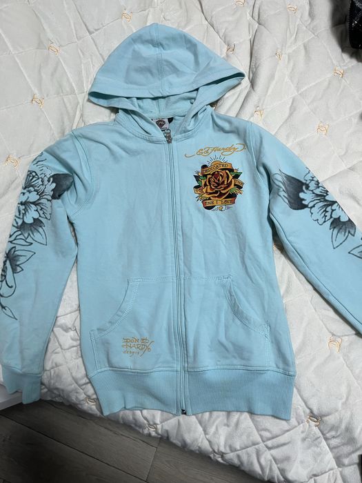 худи ed hardy christian audigier  цвета тиффани