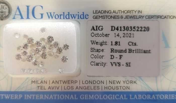 Diamenty naturalne 35szt. 1,81 karat (cts.)