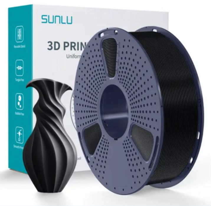 Філамент Sunlu PLA 1.75mm 1кг чорний для 3D друку
