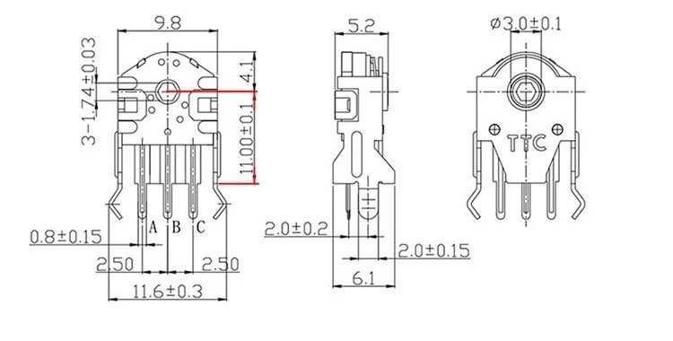 TTC green core - enkoder / encoder/ scroll myszy