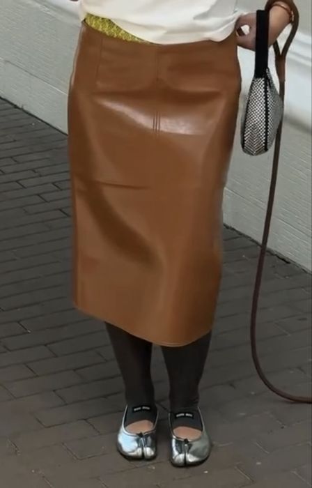 Коричнева спідниця-олівець H&M EDITION (S/S 2025)