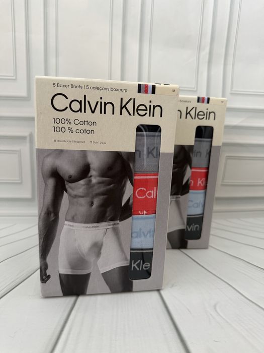 Чоловічі труси боксери Calvin Klein подовжені упаковка 5шт