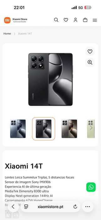 Telemóvel xiomi 14T como novo