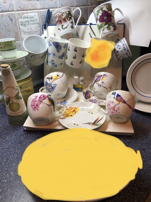 Редкость:костяной/обычн. фарфор:чашки,тарелки,ёмкость,напёрстки,раннер