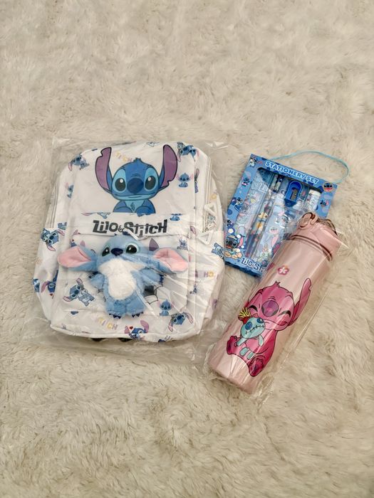 Mochila, garrafa e kit escolar Stitch Disney