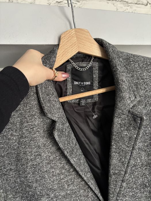 Płaszcz męski marki Only & Sons rozmiar M szary King Coat in OTW