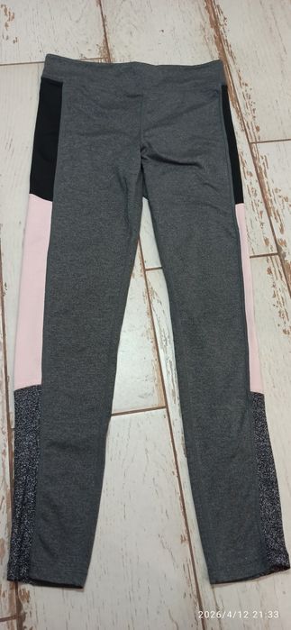 Szare sportowe legginsy dla dziewczynki H&M 146/152 bdb
