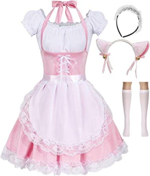 Francuski Kostium Gotyckiej Pokojówki Cosplay Dla Dorosłych Rozmiar M