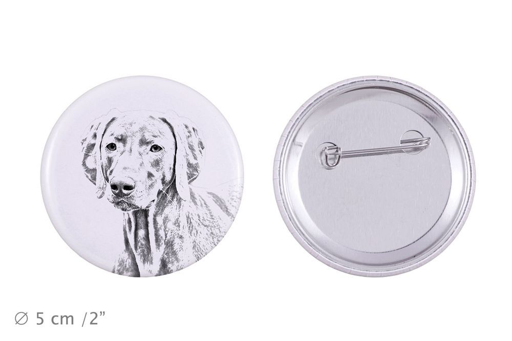Wyżeł weimarski przypinka z psem duża Art-Dog