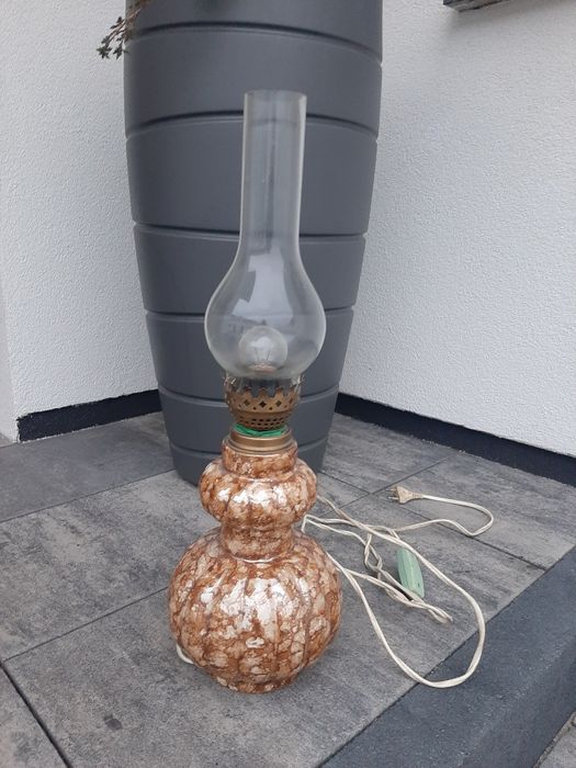 Stara,ceramiczna lampa stołowa
