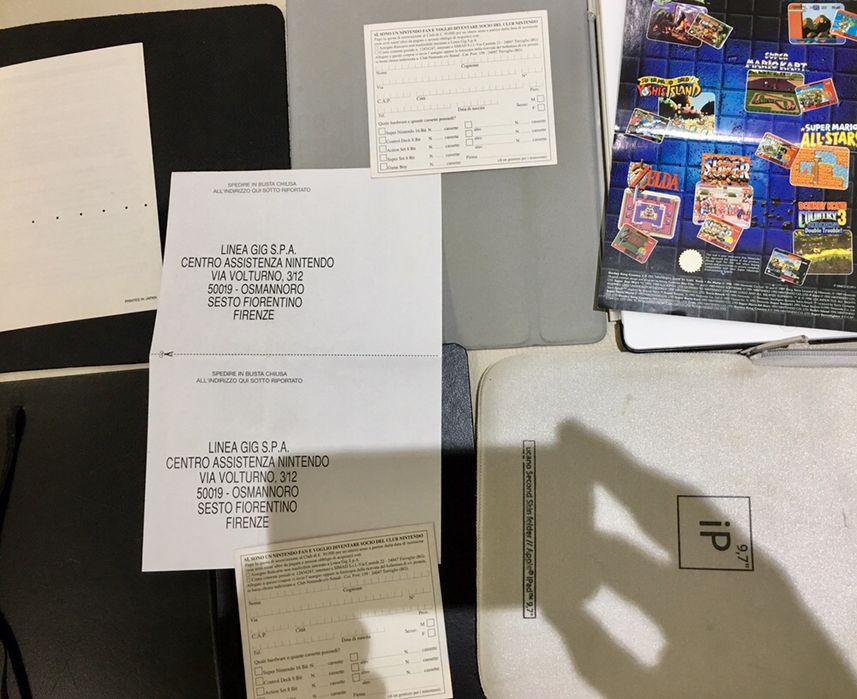 Super Nintendo: promocionais + poster +flyer +postal +garantia Snes