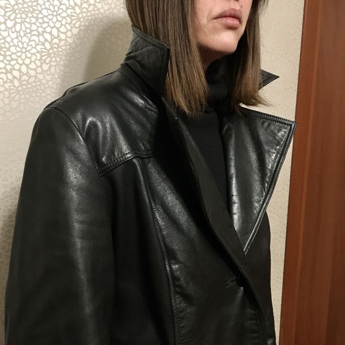 Шкіряне пальто, розмір L