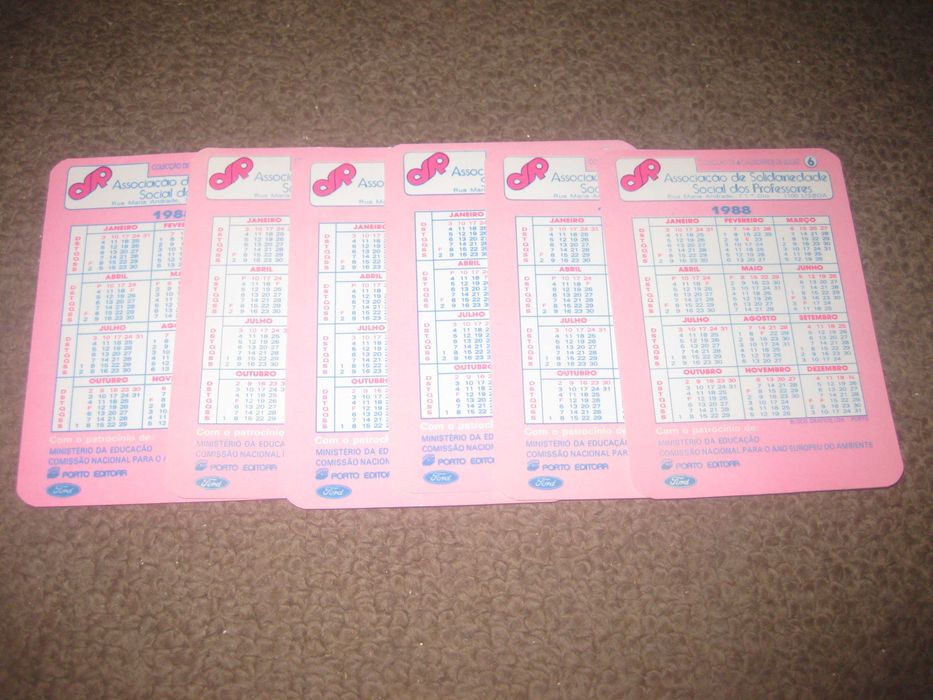 6 Calendários da "Associação de Solidariedade Social dos Professores"