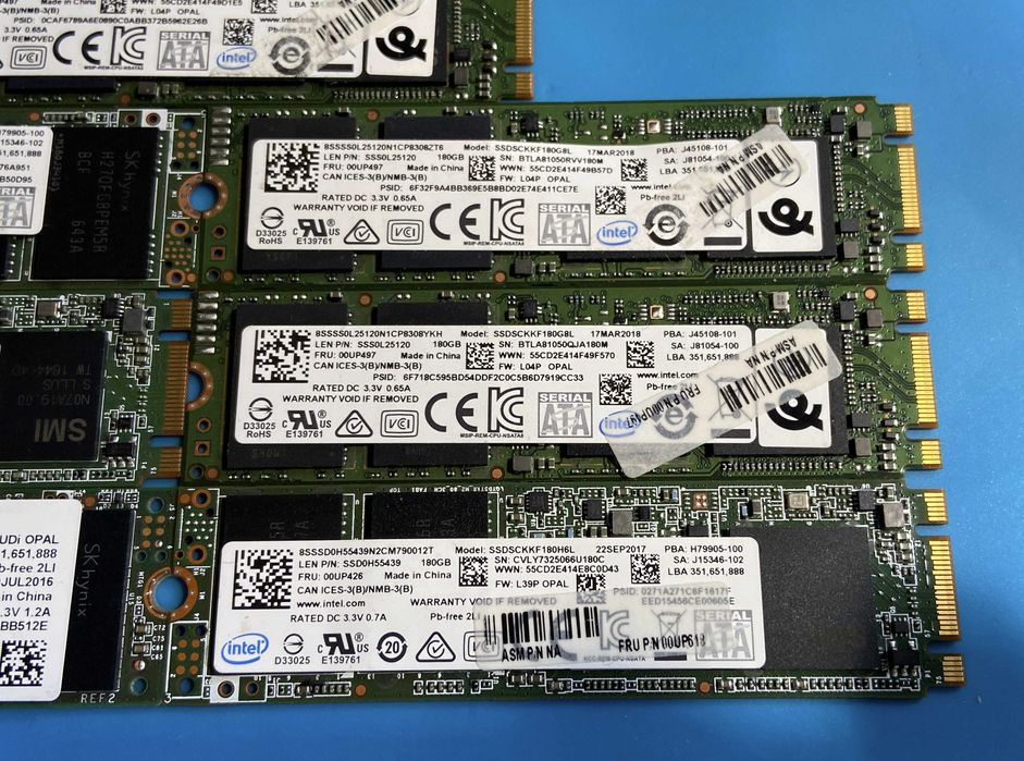 SSD M.2 Intel 180GB SATA III (540s / Pro 5400s) — Оригінал США Гарантія ФОП