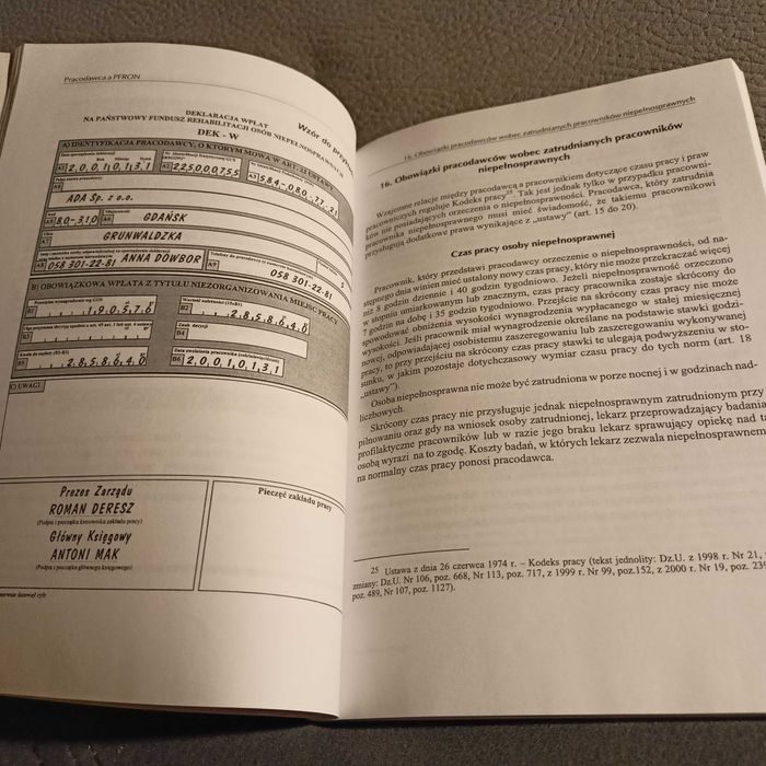 Książka Pracodawca a PFRON