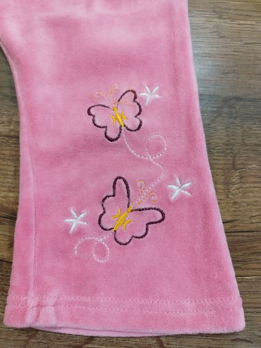 Spodnie dla dziewczynki, różowe, motyle R.74/80