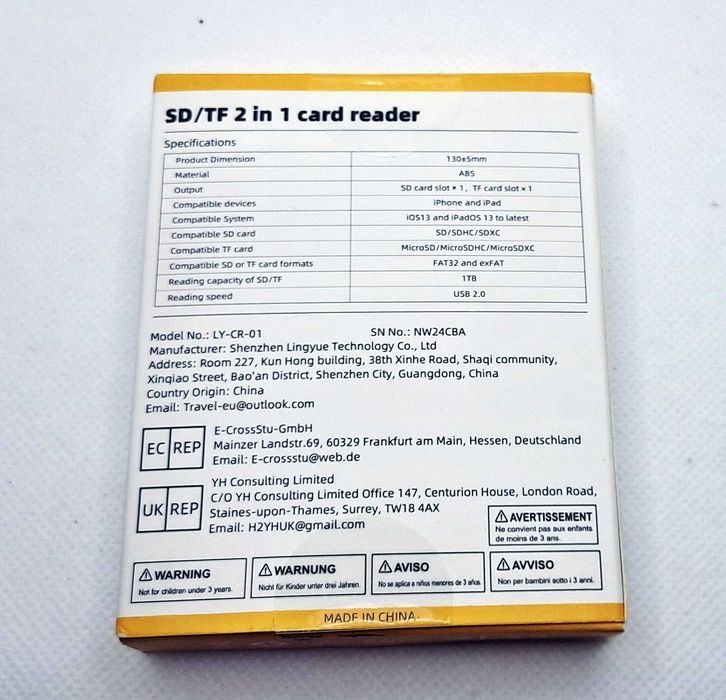 Czytnik kart microSD/TF Loydia iPhone iPad 2w1 FAT32 exFat