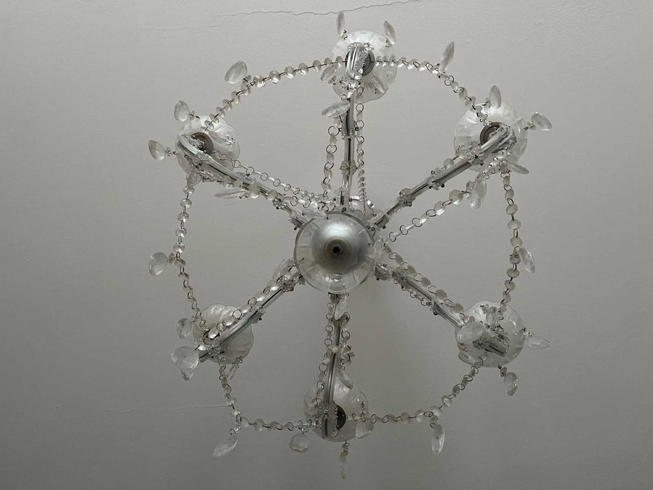 Lampa żyrandol glamour typ kryształowy, chrom do salonu, sypialni