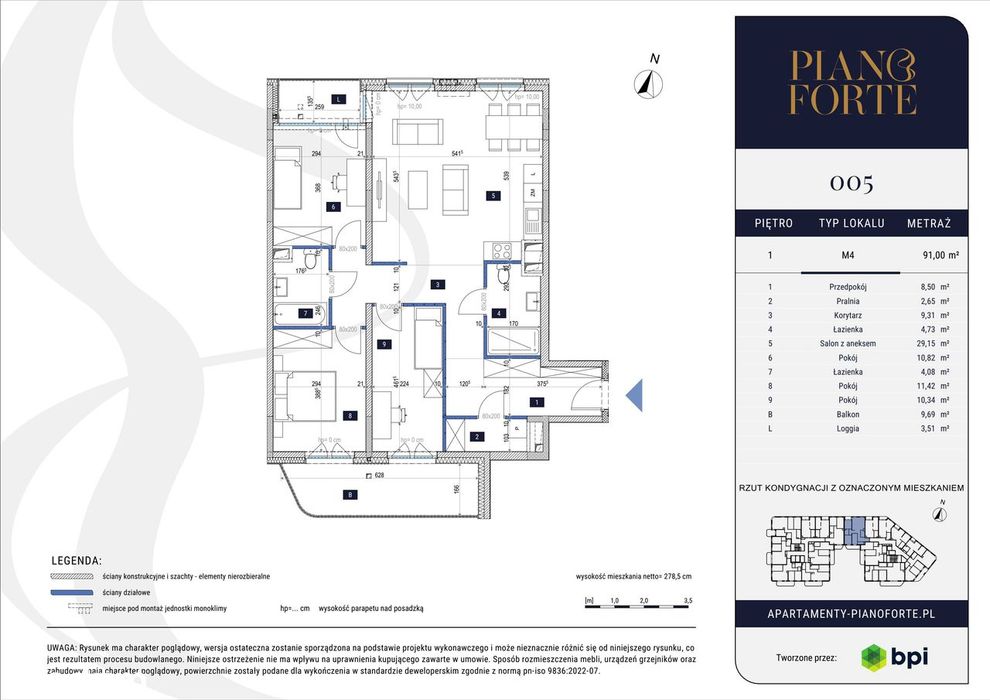 4-pokojowe mieszkanie 91 m² + balkon Bez Prowizji - Widok 2