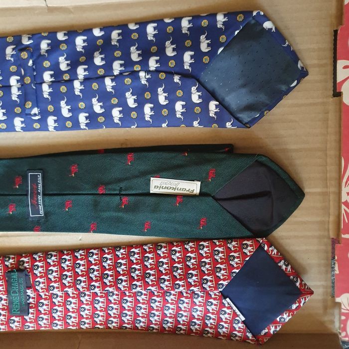 Zestaw krawatów słoniki jedwab(k-8)