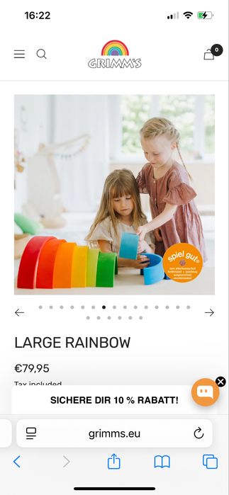 Конструктор веселка велика деревʼяна Grimms