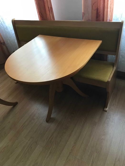 Oryginalny stół bukowy rozkładany jasny ozdobne nog