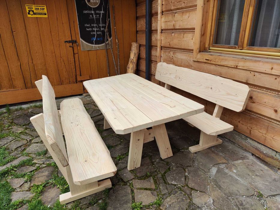 Meble ogrodowe drewniane góralskie biesiadne LITE DREWNO :