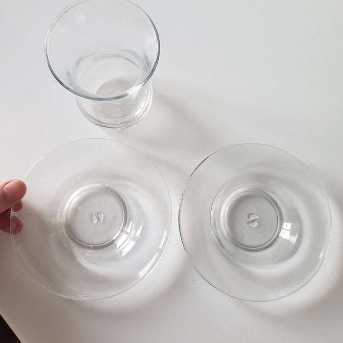 Склянка для чаю та 2 блюдця