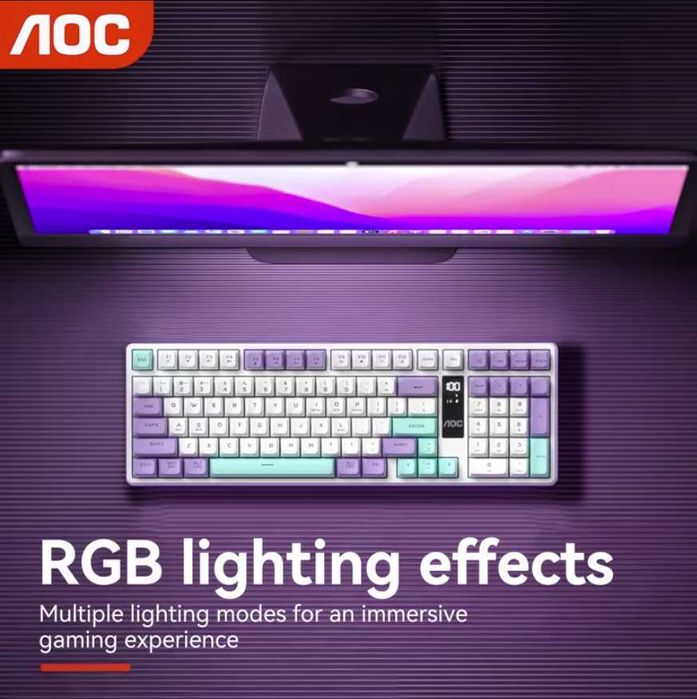 Бездротова ігрова клавіатура AOC GK320 - 99-клавішна RGB