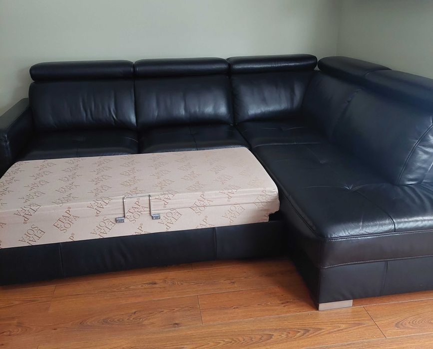 Narożnik rozkładany skóra naturalna