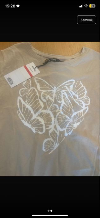 Koszulka beżowa sinsay