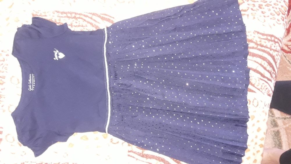 Синее платье на 5-6 лет летнее