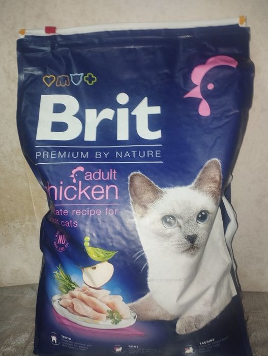 Brit Premium сухий корм для дорослих котів, курка, 8 кг