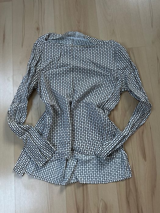 Zara woman damska bluzka elegancka biały czarny wzory