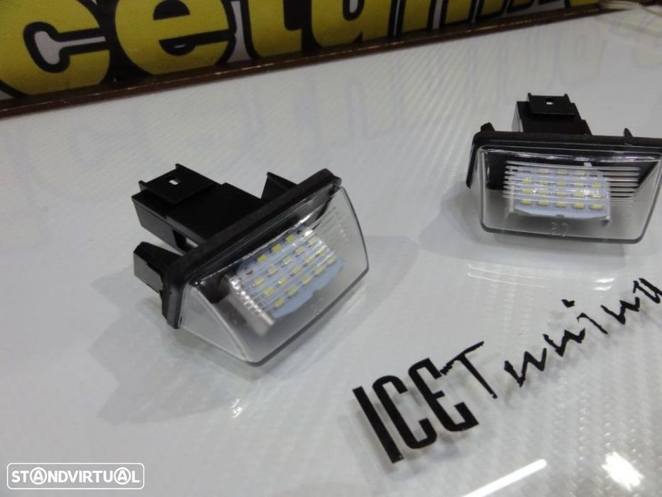Suporte De Lâmpada De Matrícula Com Led Branco Para Peugeot 206, 206+, 207, 407, 406, 306, 307, 308, Partner B9/M49/M59 3/5-drs, 406 4/5-drs, 407