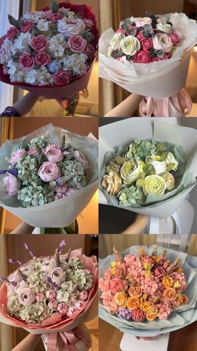 Зефірні квіти / подарунок на день матері / натуральний зефір / зефир