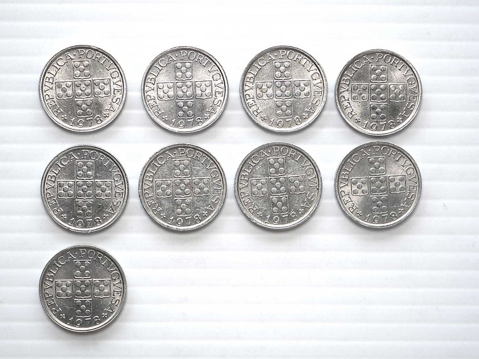 Lote de 9 Moedas 10 Centavos 1978