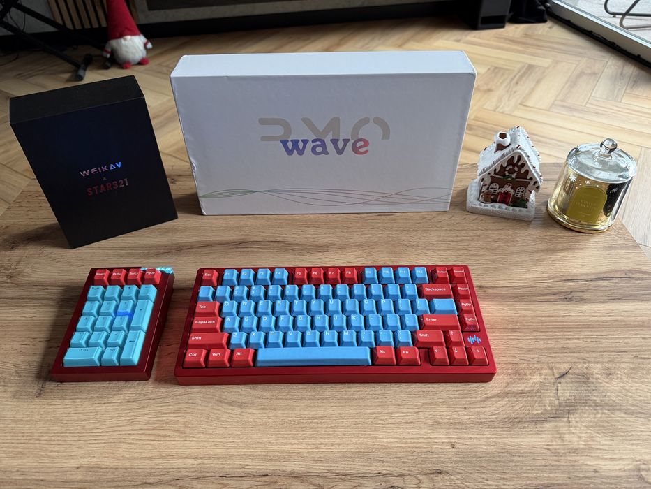 Ceramiczne keycapsy do klawiatury CERAKEYS czerwone + niebieskie