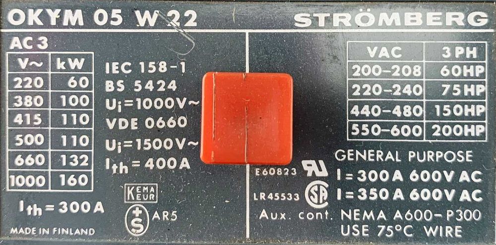 ContactorES de Potência "Stromberg"