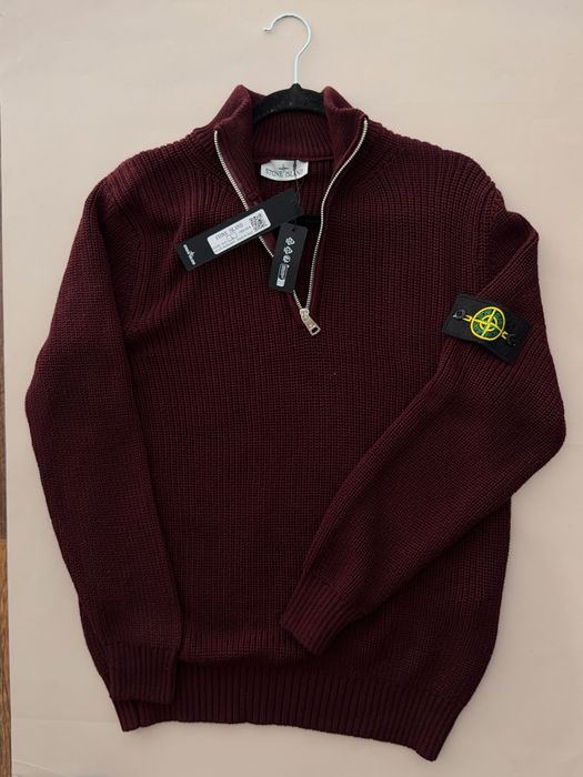 Кофта Stone Islandr Burgundy S-Xl Халф зіп